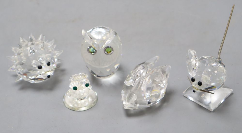 A collection of Swarovski animals